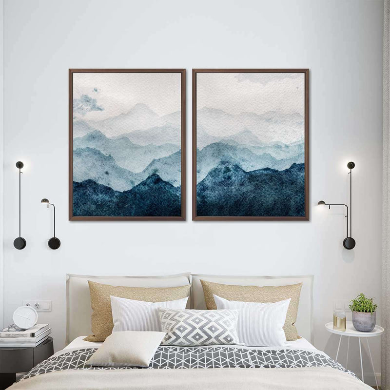 Japanese Mountain Landscape Abstract Wall Art