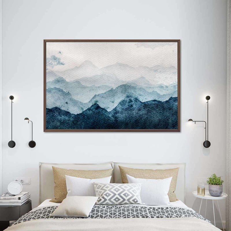 Japanese Mountain Landscape Abstract Wall Art