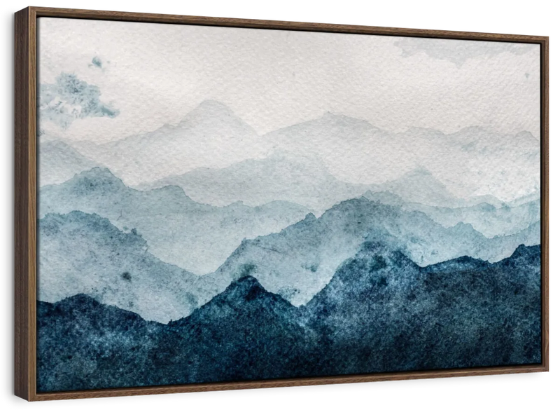 Japanese Mountain Landscape Abstract Wall Art
