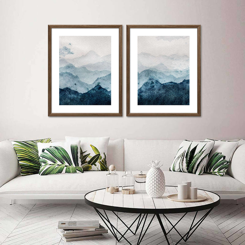Japanese Mountain Landscape Abstract Wall Art