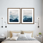 Japanese Mountain Landscape Abstract Wall Art
