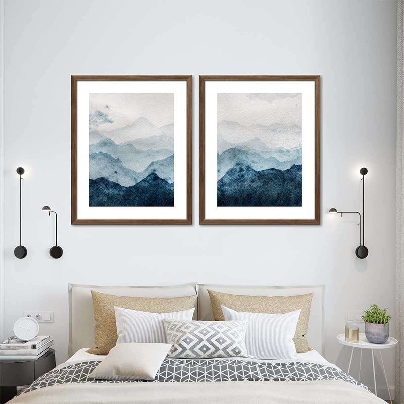 Japanese Mountain Landscape Abstract Wall Art