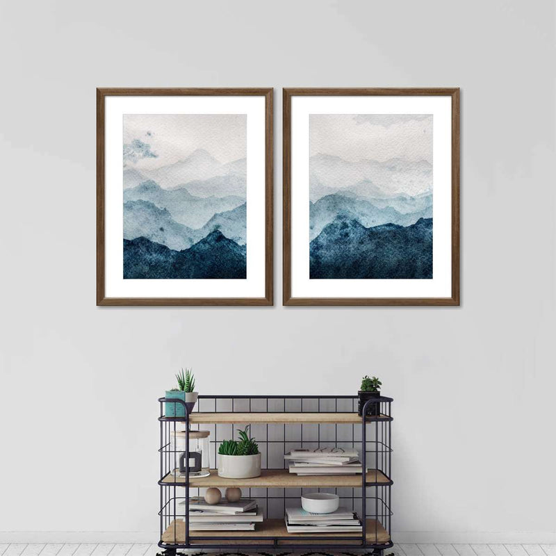 Japanese Mountain Landscape Abstract Wall Art