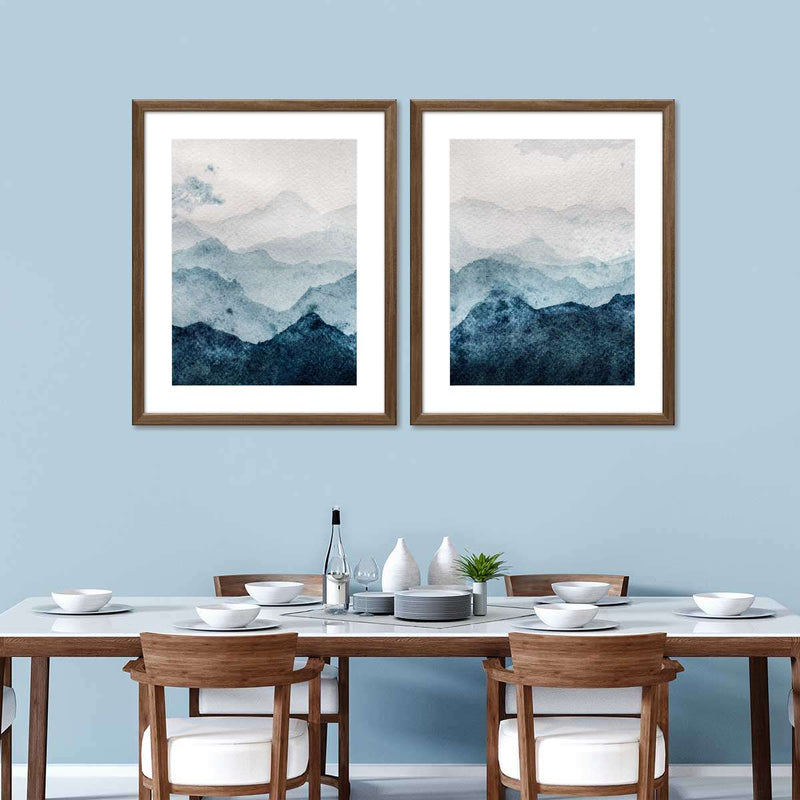 Japanese Mountain Landscape Abstract Wall Art