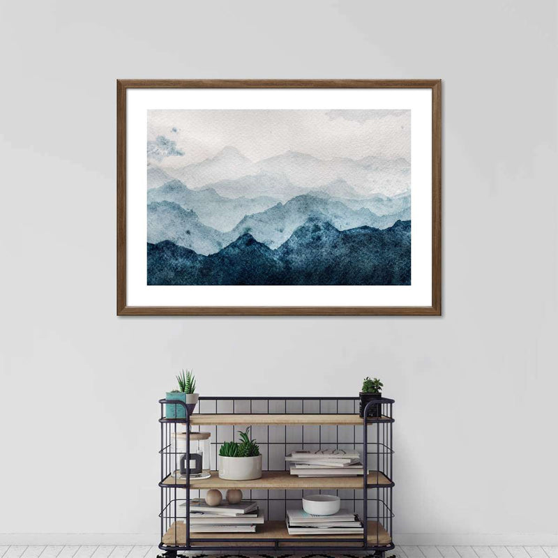 Japanese Mountain Landscape Abstract Wall Art