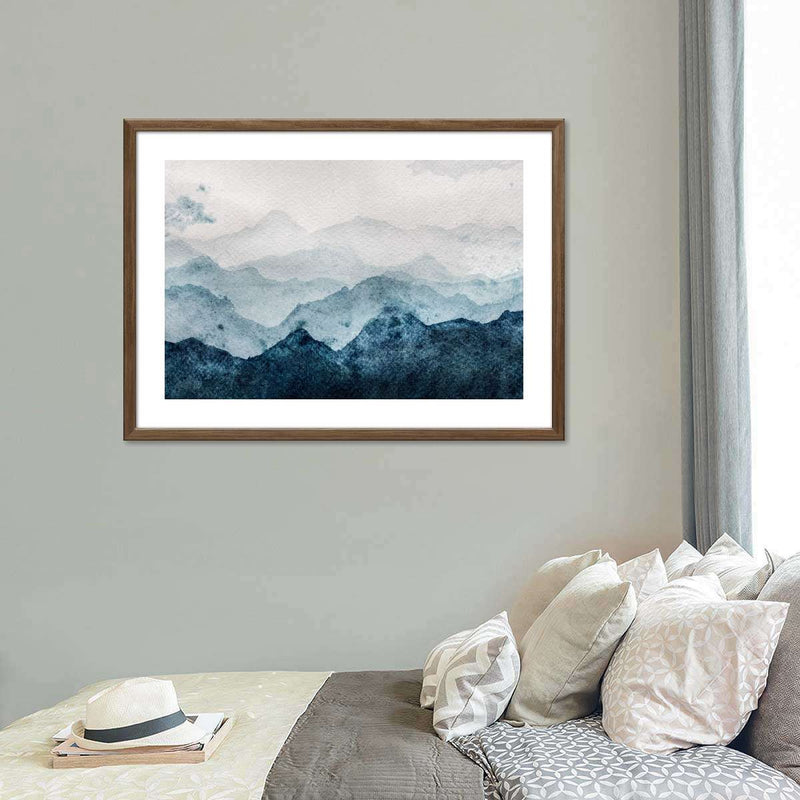 Japanese Mountain Landscape Abstract Wall Art