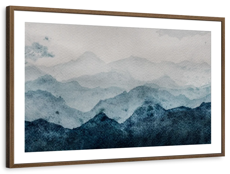 Japanese Mountain Landscape Abstract Wall Art