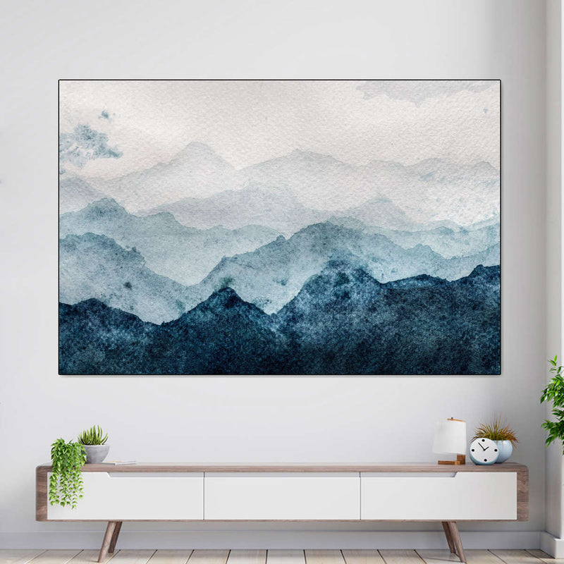 Japanese Mountain Landscape Abstract Wall Art