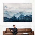 Japanese Mountain Landscape Abstract Wall Art