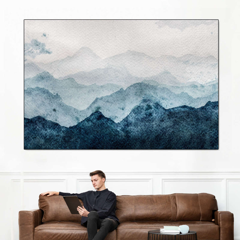Japanese Mountain Landscape Abstract Wall Art