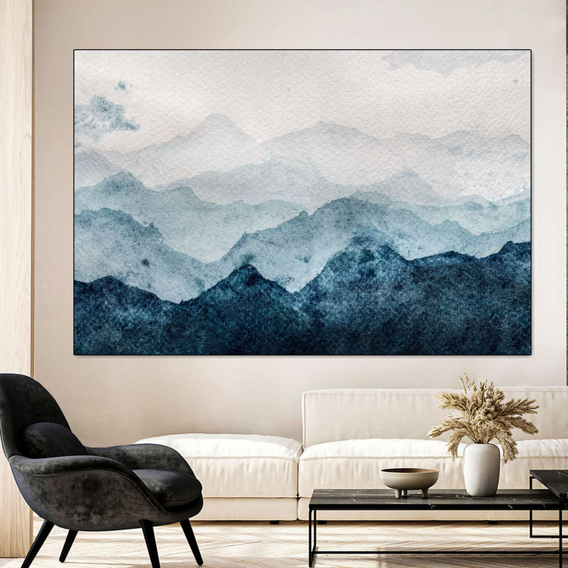 Japanese Mountain Landscape Abstract Wall Art