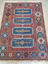Exquisite Vintage Hand Knotted Soumak Area Rug 6x4 Ft