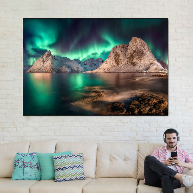 Swirling Moskenes Aurora Wall Art