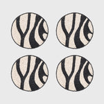 Zebra coasters, black