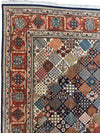 Hand-Knotted Indo-Joshegan Wool Rug – 12'2" x 9'1" – Geometric Medallion Design, Rich Warm Palette