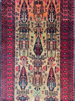 Fine Vintage Wool Baluch Rug 6x4 ft