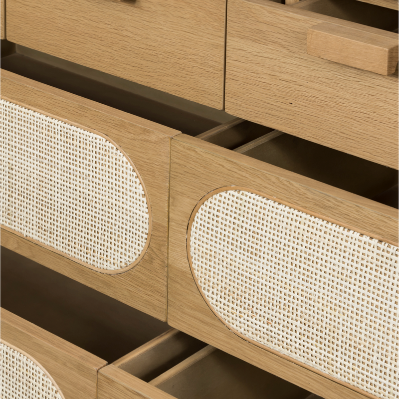 Allegra 8 Drawer Dresser - Natural Cane | ready to ship!