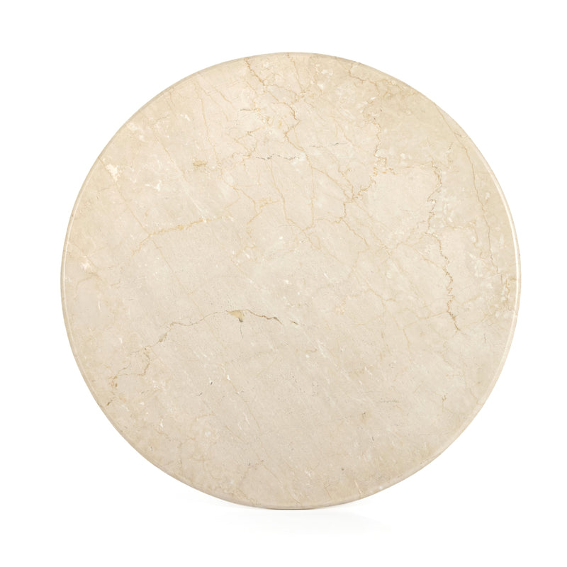 Belle Round Dining Table - Cream Marble | shipping 5/29/2025