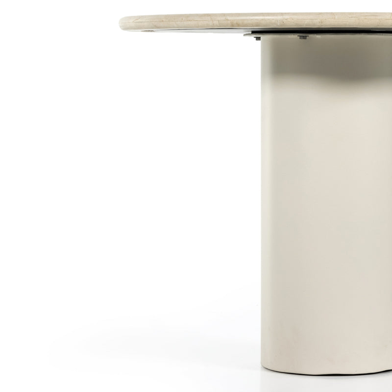 Belle Round Dining Table - Cream Marble | shipping 5/29/2025