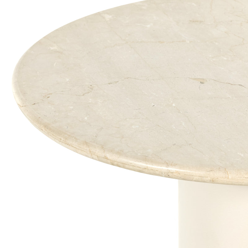 Belle Round Dining Table - Cream Marble | shipping 5/29/2025