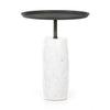 Cronos End Table - Polished White Marble | ready to ship!