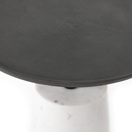 Cronos End Table - Polished White Marble | ready to ship!