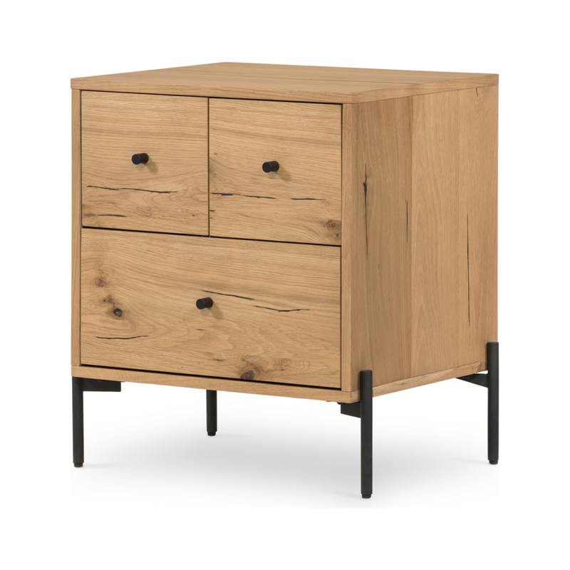 Eaton Light Oak Resin Nightstand | ready to ship!