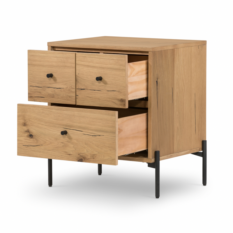 Eaton Light Oak Resin Nightstand | ready to ship!