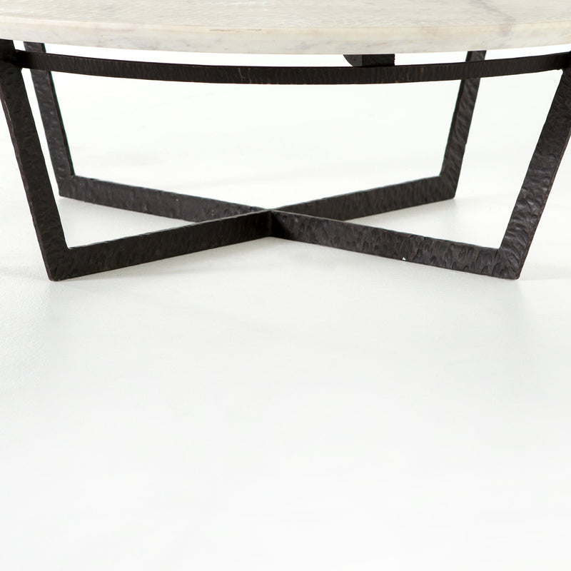 Felix Round Coffee Table - Sandblasted White Marble | ready to ship!