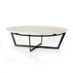 Felix Round Coffee Table - Sandblasted White Marble | ready to ship!