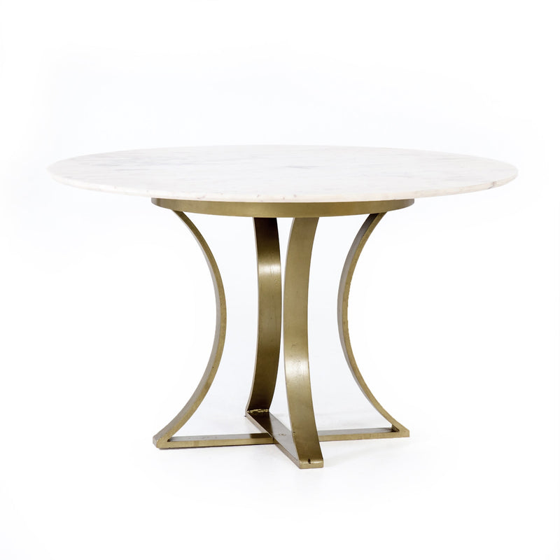 Gage Dining Table - Polished White Marble