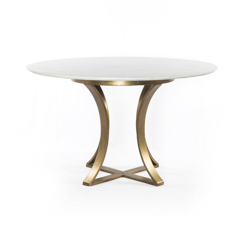 Gage Dining Table - Polished White Marble