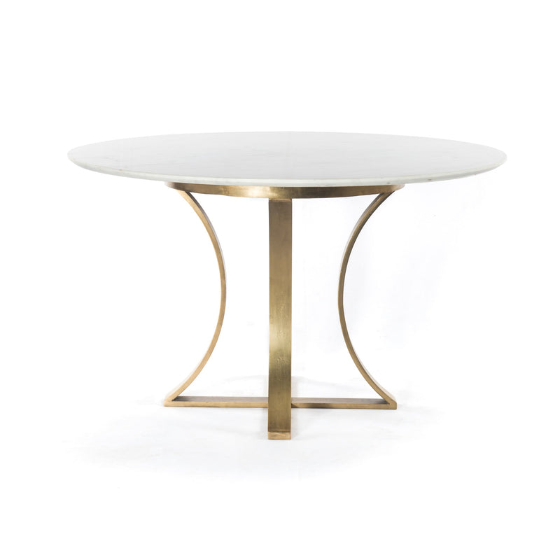 Gage Dining Table - Polished White Marble