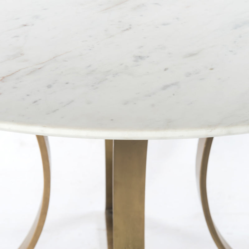 Gage Dining Table - Polished White Marble