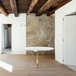 Gage Dining Table - Polished White Marble