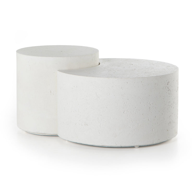 Meza Nesting Coffee Table - Textured White | ready to ship!