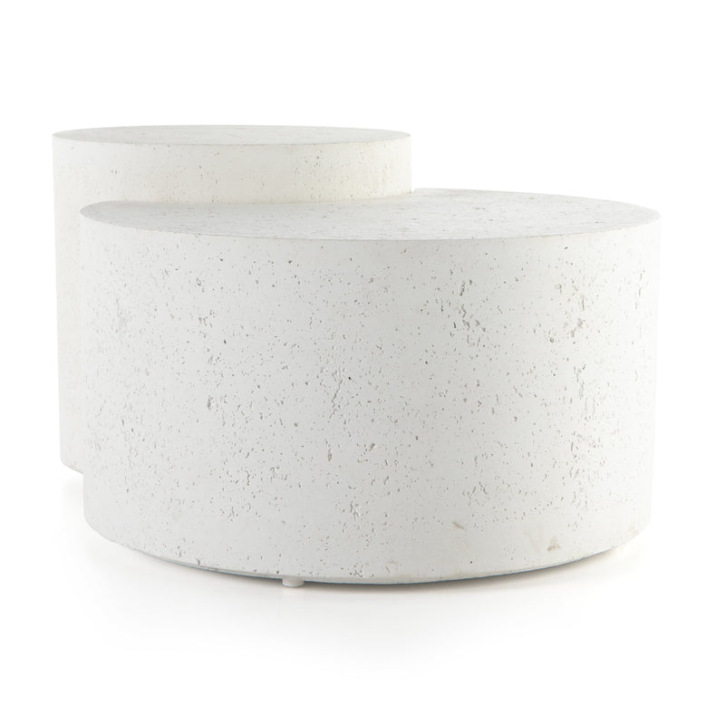 Meza Nesting Coffee Table - Textured White | ready to ship!