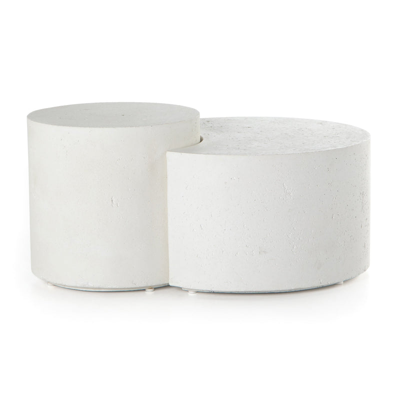 Meza Nesting Coffee Table - Textured White | ready to ship!
