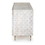 Rio Media Console - Round Cut White Wash | ready to ship!
