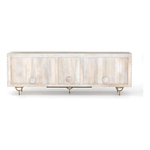 Rio Media Console - Round Cut White Wash | ready to ship!