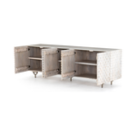 Rio Media Console - Round Cut White Wash | ready to ship!
