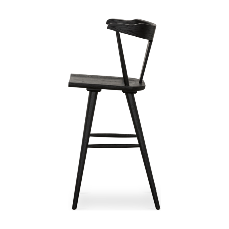Ripley Black Oak Bar + Counter Stool