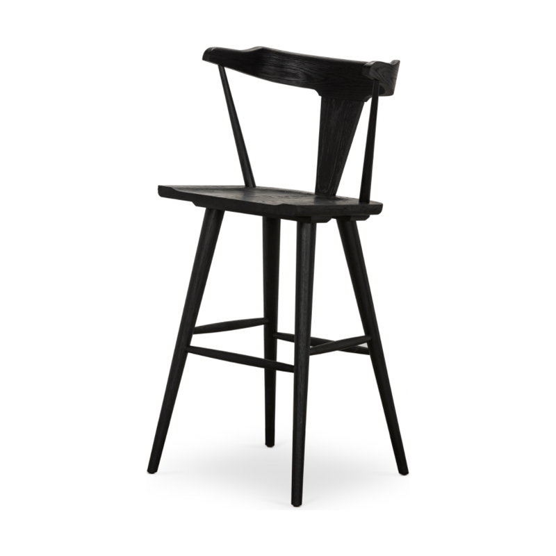 Ripley Black Oak Bar + Counter Stool