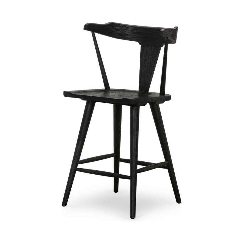 Ripley Black Oak Bar + Counter Stool