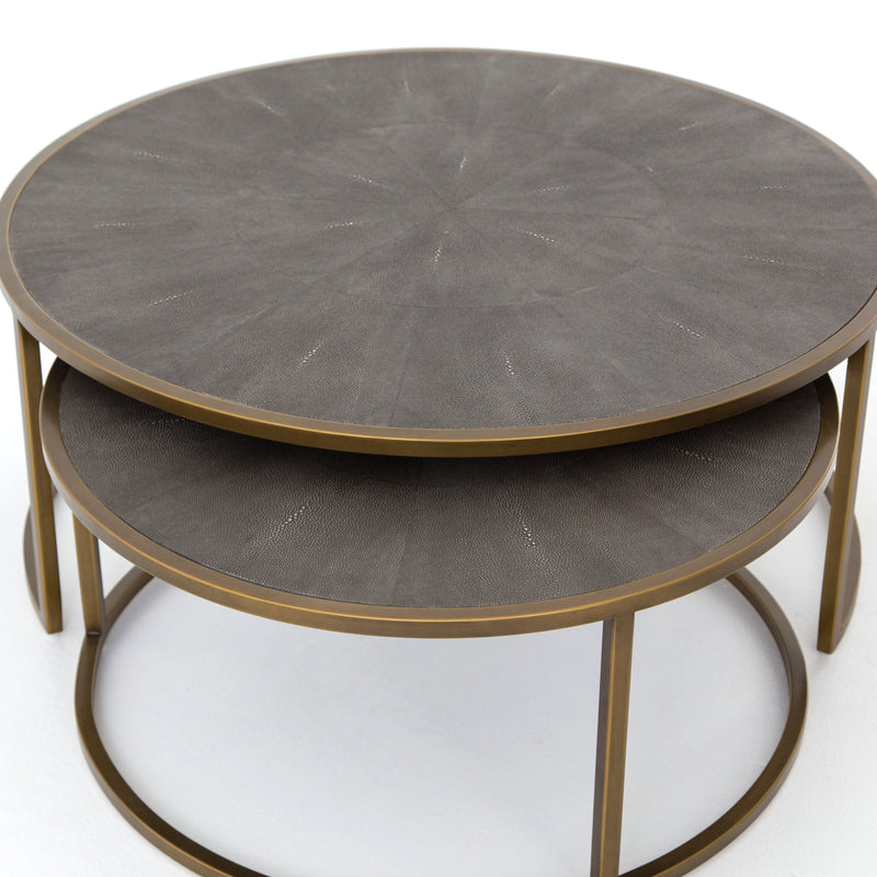 Shagreen Nesting Coffee Table - Grey | ready to ship!