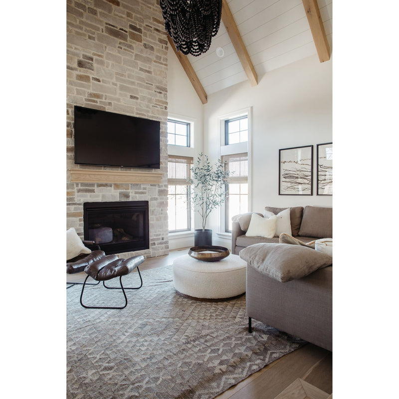 Sinclair Large Round Ottoman - Knoll Natural | ready to ship!