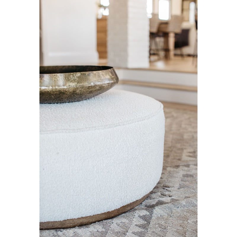 Sinclair Large Round Ottoman - Knoll Natural | ready to ship!