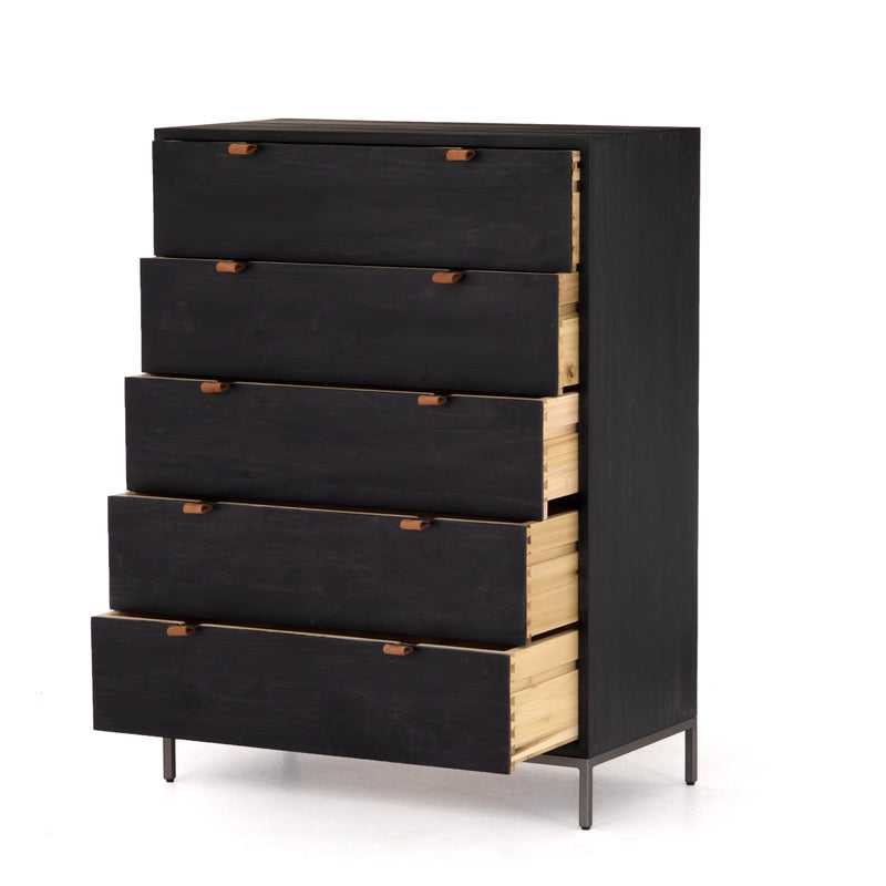 Trey 5 Drawer Dresser - Black Wash Poplar | ready to ship!