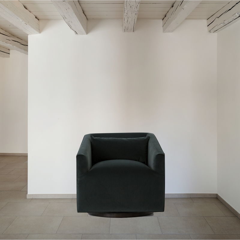 York Swivel Chair - Modern Velvet Smoke | shipping 6/30/2025