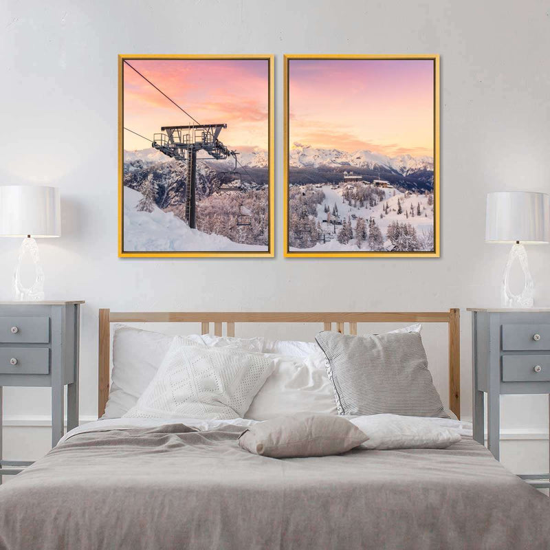 Skiing On Snowy Mountain Wall Art